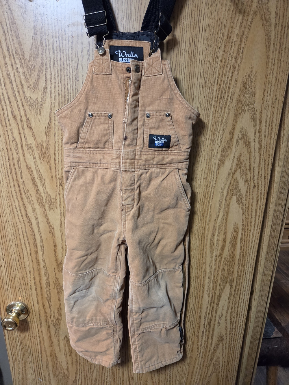 Walls Kids Tan Insulated Bib Overalls Size Small
